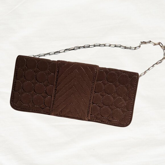 Vera Bradley Dazzle Clutch | Brown Quilted Beaded Evening Bag - Picture 2 of 3